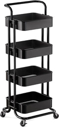 Pipishell 4 Tier Mesh Utility Cart, Rolling Metal Organization Cart by Pipishell