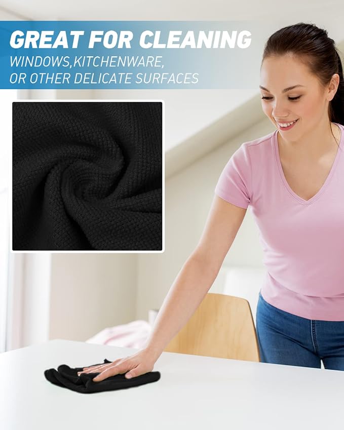 Microfiber Cleaning Cloth-24Pcs Ultra Soft Highly Absorbent Rags - Image 4