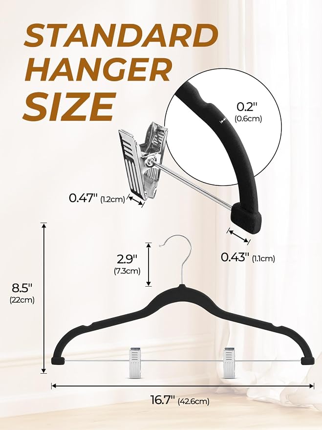 HOUSE DAY Velvet Skirt Hangers 24 Pack, Space Saving Slim Shorts Hanger - Image 8
