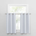 PONY DANCE Greyish White Room Darkening Kitchen Curtains 2 Panels Set, Thermal by PONYDANCE