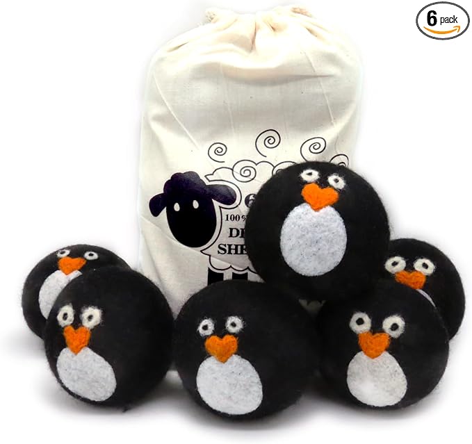 Pack of 6 Wool Dryer Balls, Muulaii Reusable Fabric Softener, Extra Large by Muulaii