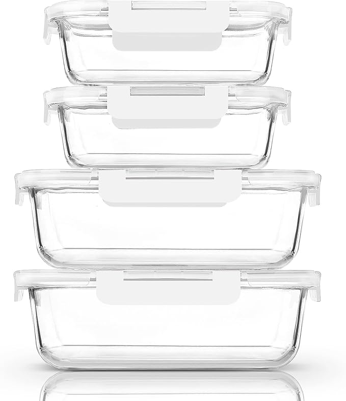 Extra Large Glass Food Storage/Baking Containers Set by MMCIRCO