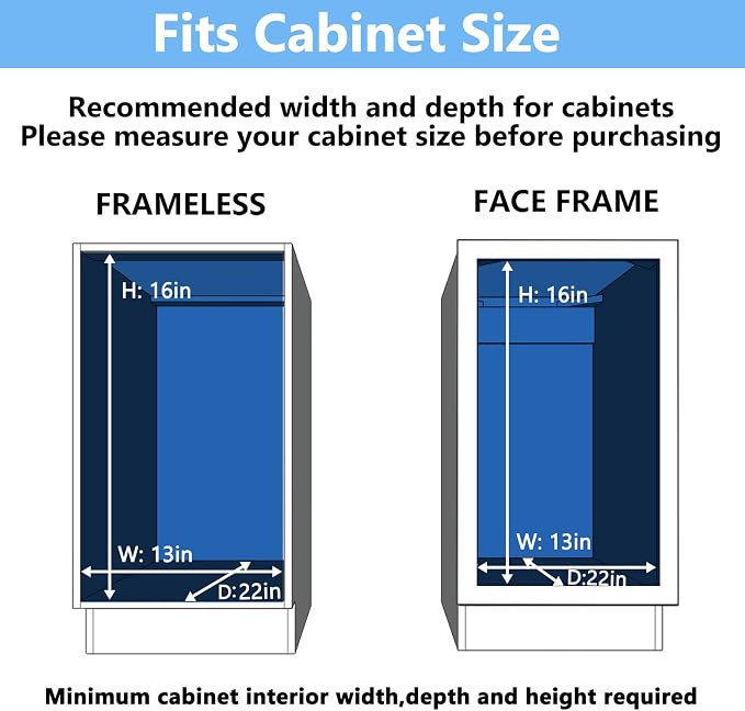 LOVMOR 2 Tier Individual Pull Out Cabinet Organizer 12½" W x 21½" D, Slide Out - Image 4