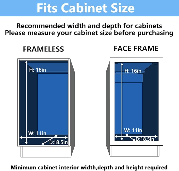 2 Tier Individual Pull Out Cabinet Organizer 10½" W x 18" D, Heavy Duty Cabinet - Image 4