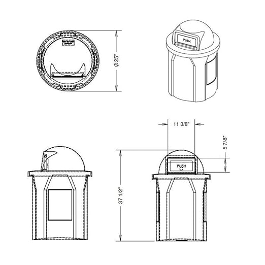 42 Gallon Round 100% Recycled Plastic Heavy-Duty Commercial Outdoor or Outdoor - Image 8