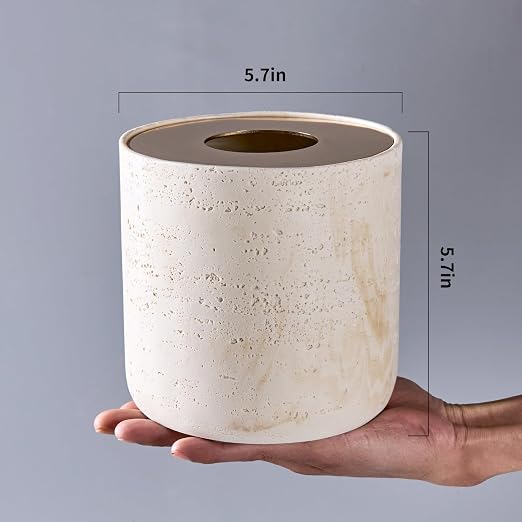 Natural Travertine Textures Mini Trash Can - Image 6
