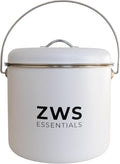 White Stainless Steel Compost Bin | 6.5L Odor-Free Kitchen Countertop Food by ZWSEssentials