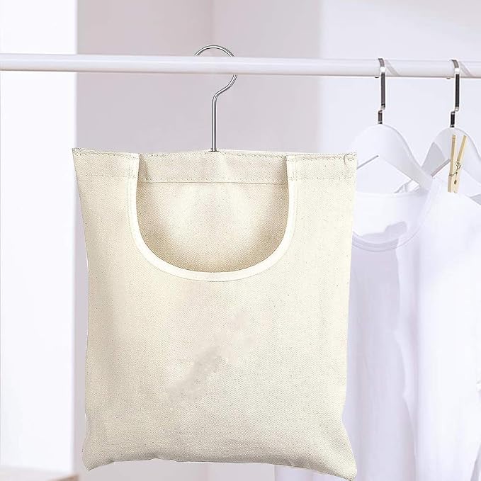 JIANWEI Canvas Clothespin Bag, Clothes Pins Bag Holder, Laundry Clothes Pin - Image 5