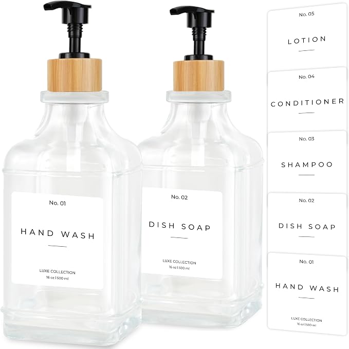 Emerson Essentials Soap Dispenser, Dish Soap Dispenser, Soap Bottle Bathroom Set by Emerson+Essentials