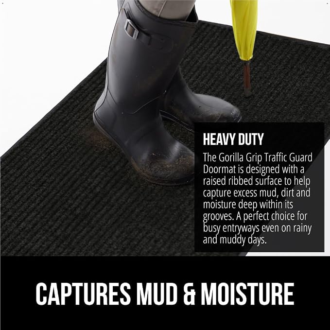 GORILLA GRIP Traffic Guard Door Mat, Heavy Duty Welcome Mats, Commercial Office - Image 4