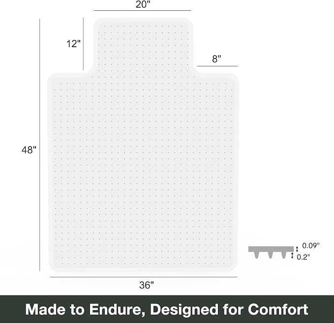 Chair Mat for Carpet, Beveled Edge Vinyl Mat - Image 2
