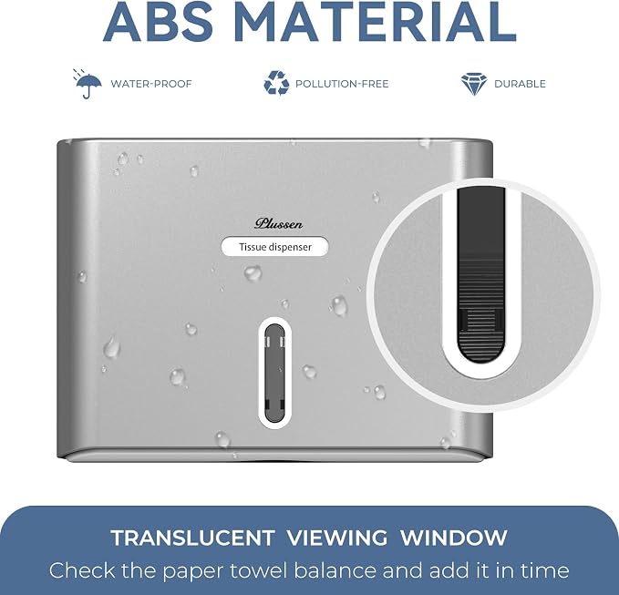 Paper Towel Dispenser Wall Mount, Adhesive No Drilling Multifold Trifold C Fold - Image 7