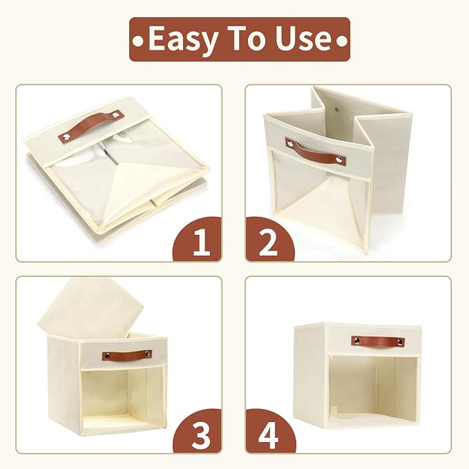HNZIGE 11 x 11 Storage Cubes Bins - Image 3