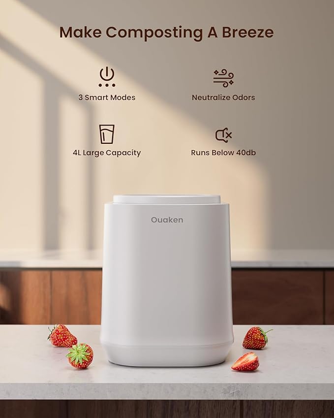Electric Composter for Kitchen, 4L Smart Countertop Compost Bin, Odorless | Low - Image 5