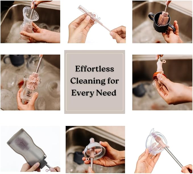 Haakaa Silicone Cleaning Brush Kit – Household Cleaning Brushes - Image 4