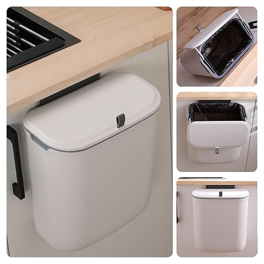 2.4 Gallon Kitchen Compost Bin Hanging Small Trash Can by LYNLOO