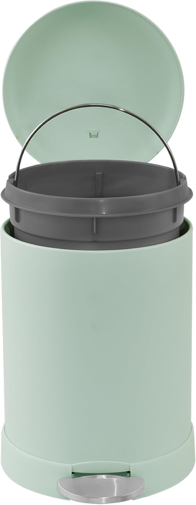 Glad Small Trash Can, 1.2 Gallon | Round Stainless Steel Garbage Bin - Image 3