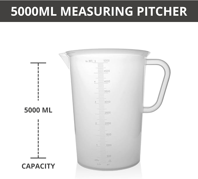 Plastic Graduated Measuring and Mixing Pitcher - 5000ml Plastic Graduated - Image 3