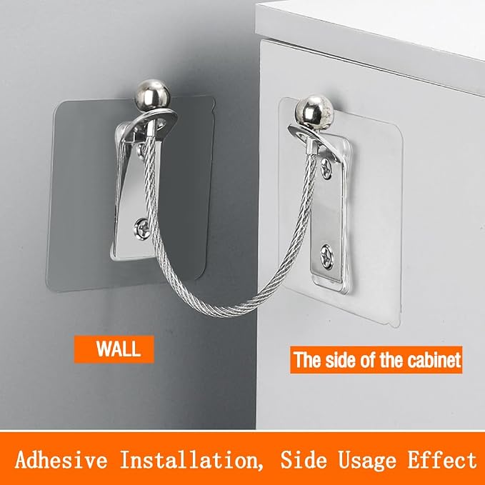 Furniture Anchors 2 Pairs No Drill Heavy Duty Anchors Fridge Lock Adjustable - Image 2