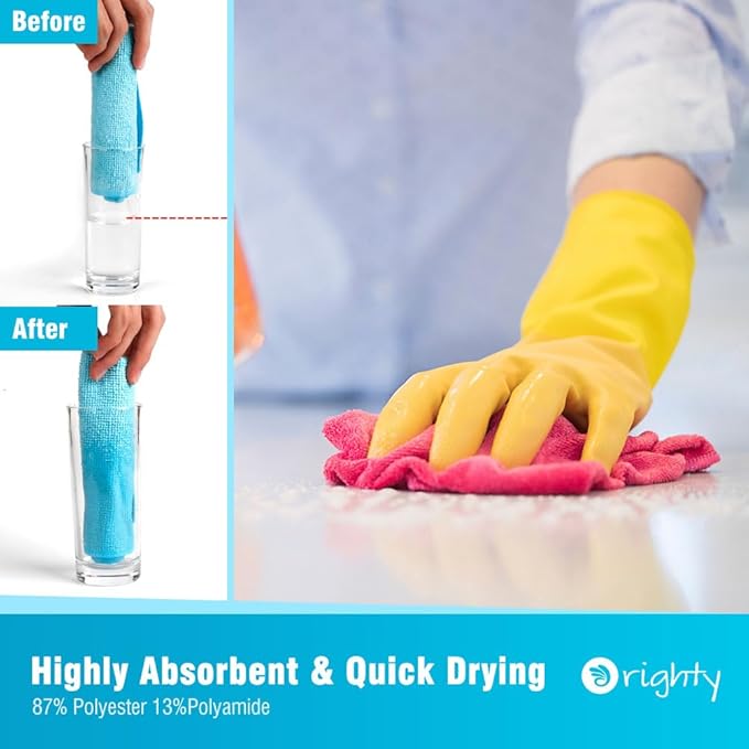 Orighty Microfiber Cleaning Cloth 24 Pack, Highly Absorbent Cleaning Supplies - Image 3