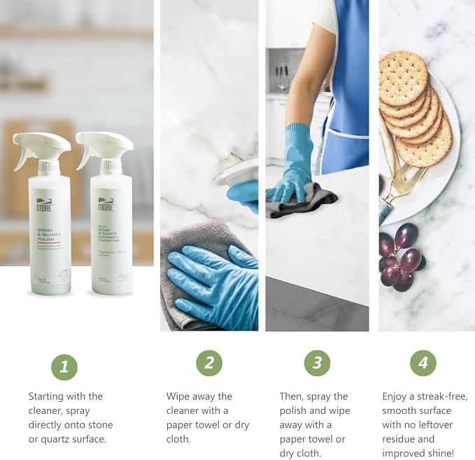 MORE - Twin Pack - Includes Stone & Quartz Cleaner + Polish - Granite, Quartz & - Image 5