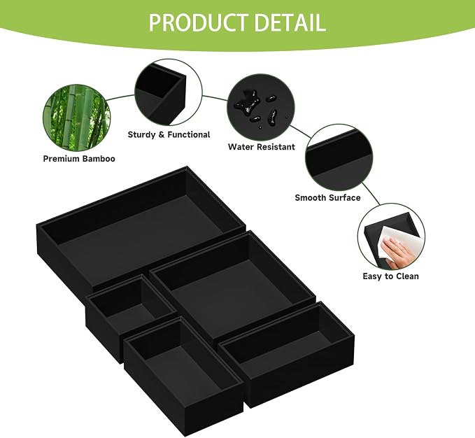 Bamboo Drawer Organizer Set - Image 5