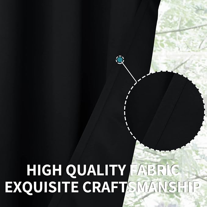 BGment Small Black Curtains Half Window - Image 4