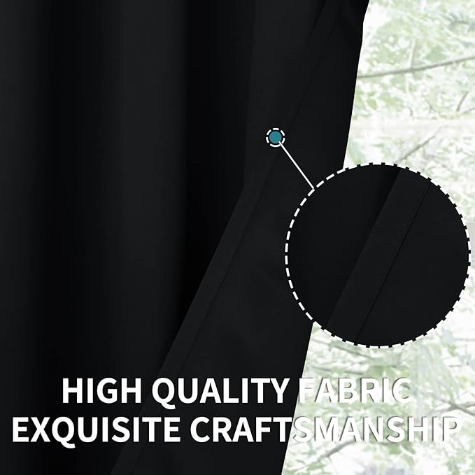 BGment Black Blackout Curtains 40 Inch Long - Image 6