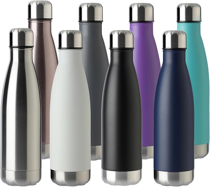 MEWAY 17oz Sport Water Bottle 8 Pack Vacuum Insulated Stainless Steel by MEWAY