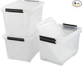 Bringer 4-Pack Large Clear Plastic Storage Box by Bringer