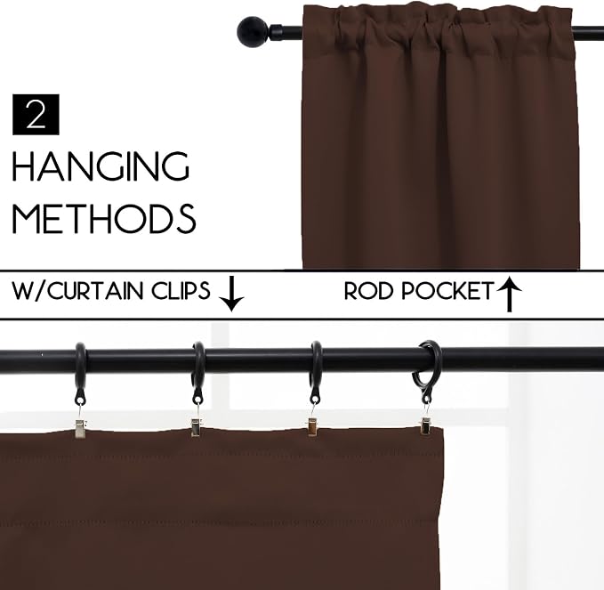 Pickluc Cafe Curtain 24 Inches Length, Rod Pocket Kitchen Curtain, Short - Image 2