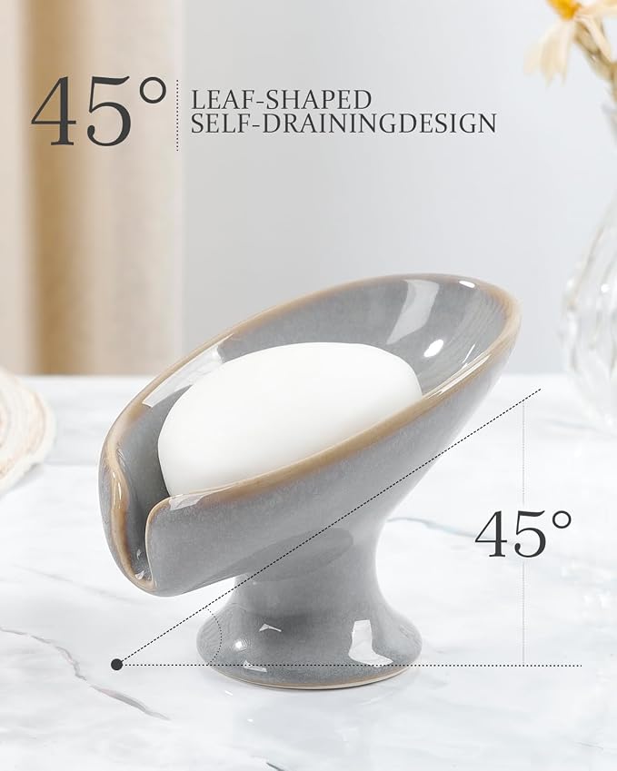 Soap Dish, Self Draining Bar Soap Holder - Image 6
