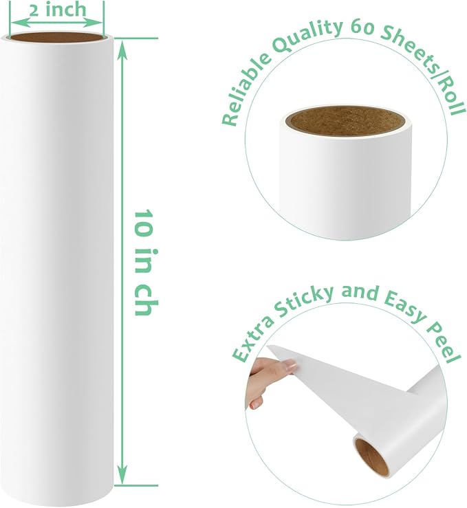 Large Lint Roller Refills 10 inch Wide Ultra Sticky Mega Roller Refills - Image 4