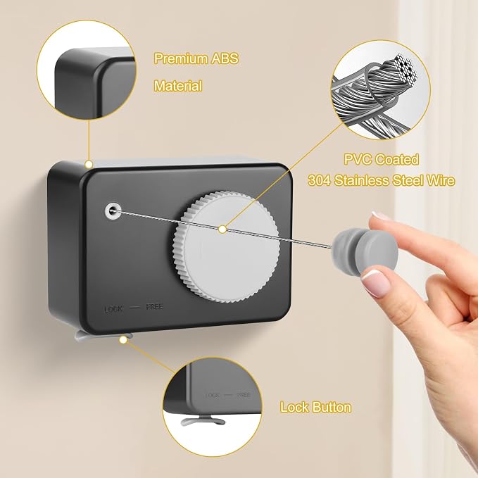 Retractable Clothesline Indoor/Outdoor, Anti-Sag - Image 5
