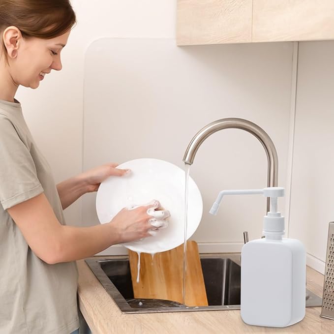 Pump Bottles Dispenser 16.9oz/500ml, 4 Pack Empty Plastic Hand Soap Shampoo - Image 5