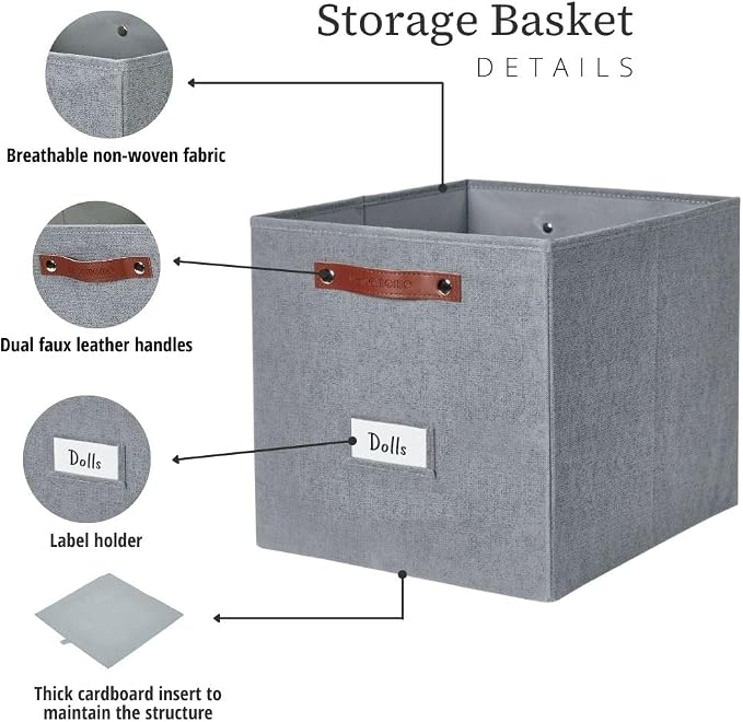 DECOMOMO Storage Cubes, Fabric Organizer Bins - Image 3