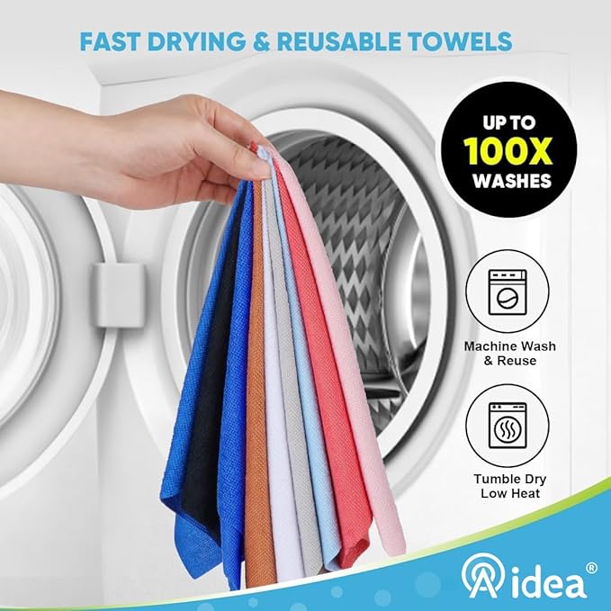 AIDEA Microfiber Cleaning Cloth 330 Sheets 6 Roll, Shop Rags Washable, Cleaning - Image 6