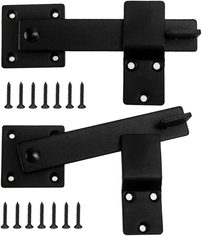 2 Pack Flip Gate Latch Lock 6'' Adjustable Barn Door Lock Hardware Safety by AKBFOX