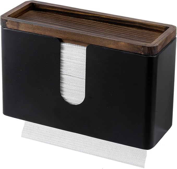 MyGift Deluxe Modern Matte Black Metal Folded Commercial Paper Towel Holder by MyGiftHome