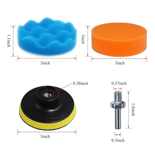 Car Polishing Buffing Kit 3Inch Drill Buffing Pad Buffing Pads, Wool Pads - Image 2