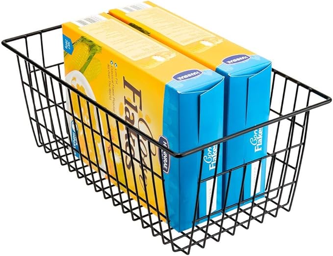 SANNO Freezer Baskets Wire Storage Baskets Closet Baskets Bin Farmhouse - Image 3