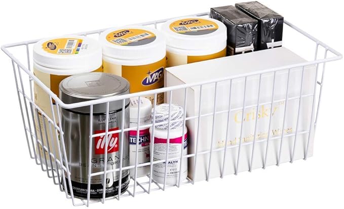 SANNO Freezer Baskets Wire Storage Baskets Closet Baskets Bin Farmhouse - Image 4