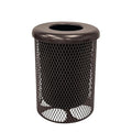 COATEDOUTDOORFURNITURE RFT-BRW Heavy Duty 32 Gallon Round Trash Receptacle by CoatedOutdoorFurniture