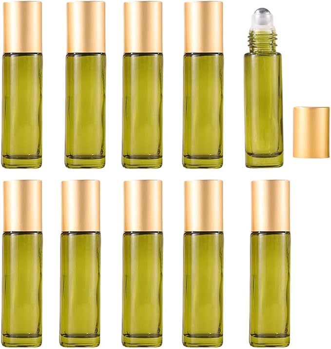 10 Pack Glass Essential Oil Roller Bottle, 10ml Pink GlassRoller Bottles - Image 6