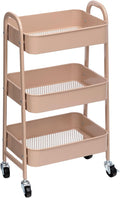 AGTEK Makeup Cart, Movable Rolling Organizer Cart, 3 Tier Metal Utility Cart by AGTEK