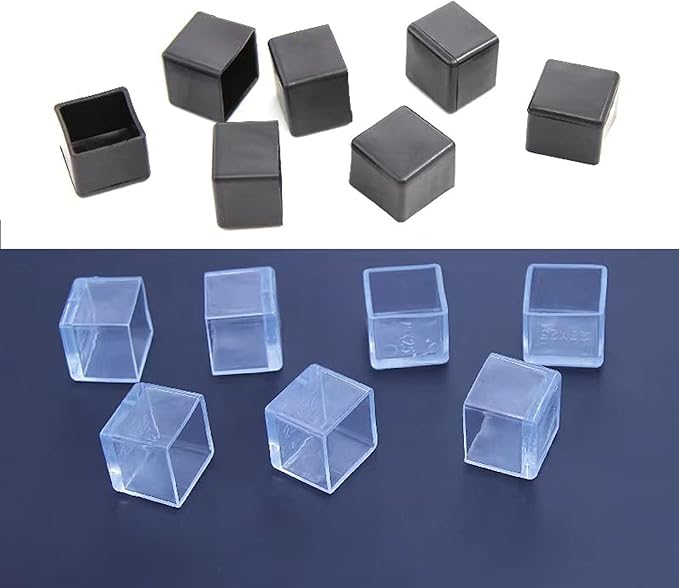 10 Pcs Transparent Square Anti-Slip Rubber Leg Tips Chair Leg Caps Furniture - Image 3