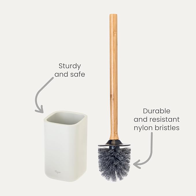 Vigar Zense Toilet Brush and Holder Set, Toilet Bowl Brush - Image 4