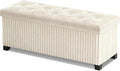 Storage Ottoman Bench, 43 Inch Foldable Ottoman by LITZFUR