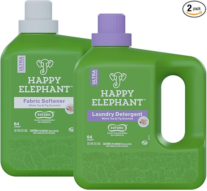 Happy Elephant Liquid Laundry Bundle, Natural Laundry Detergent & Fabric by HappyElephant