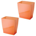 iDesign Small Rectangular Bathroom Trash Set of 2-Tango Orange, Made in USA by iDesign